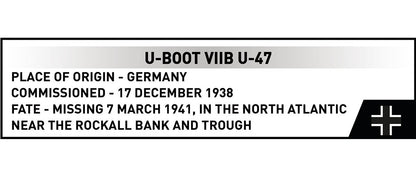 COBI Historical Collection WWII U-BOAT VIIB U-47 Building Set, 165 Pieces