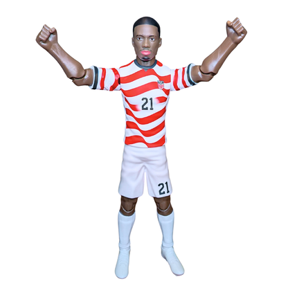 Banbo Toys SOCKERS 2026 USMNT Tim Weah Home Jersey 8" Collectible Soccer Action Figure