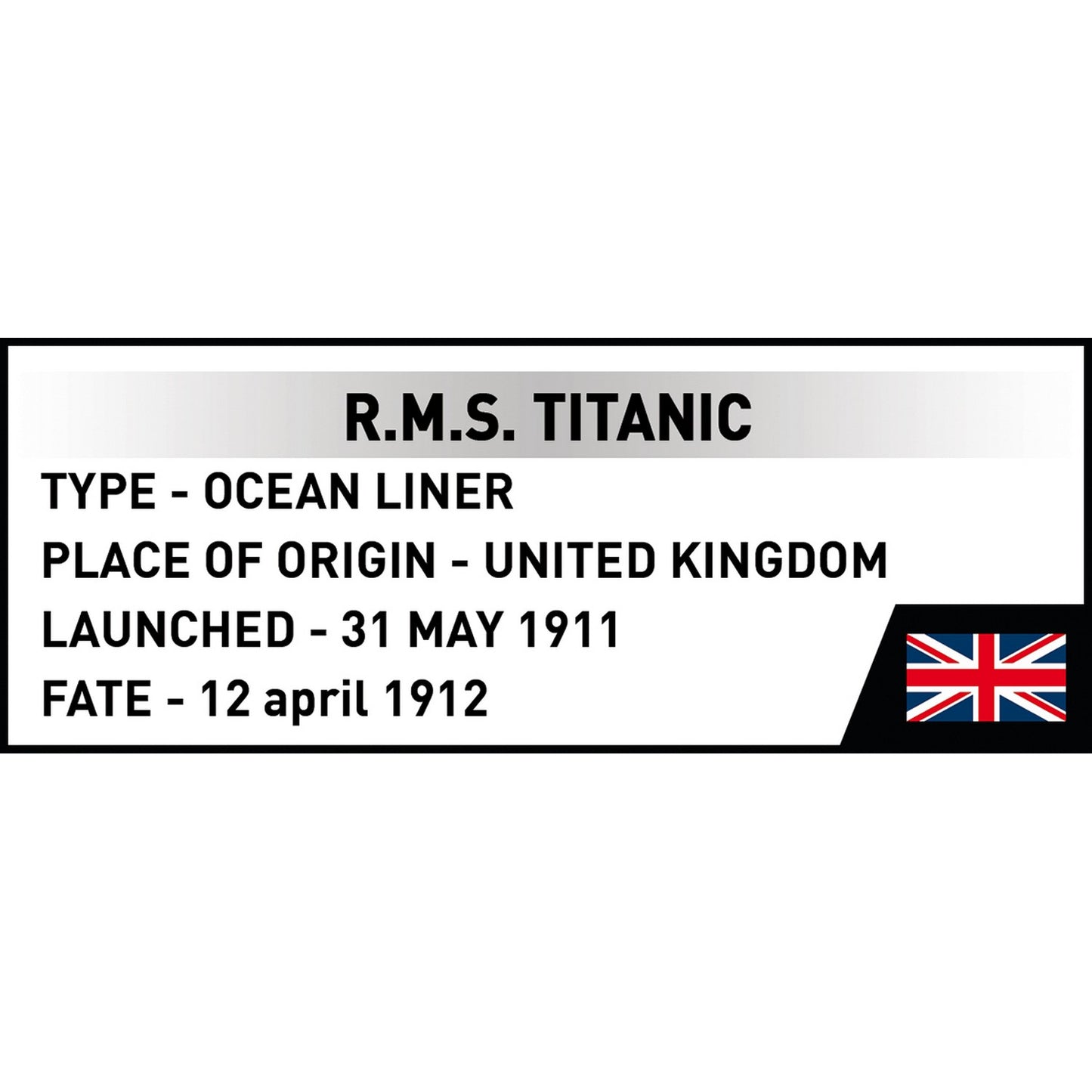 COBI Historical Collection Titanic, 848 pieces Building Set