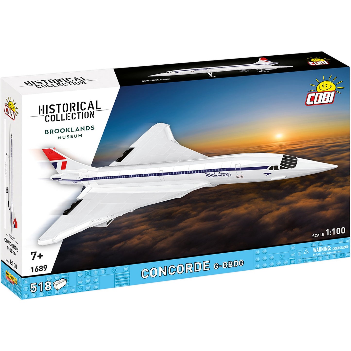 COBI Historical Collection CONCORDE Brooklands Museum Aircraft Building Set, 518-pieces