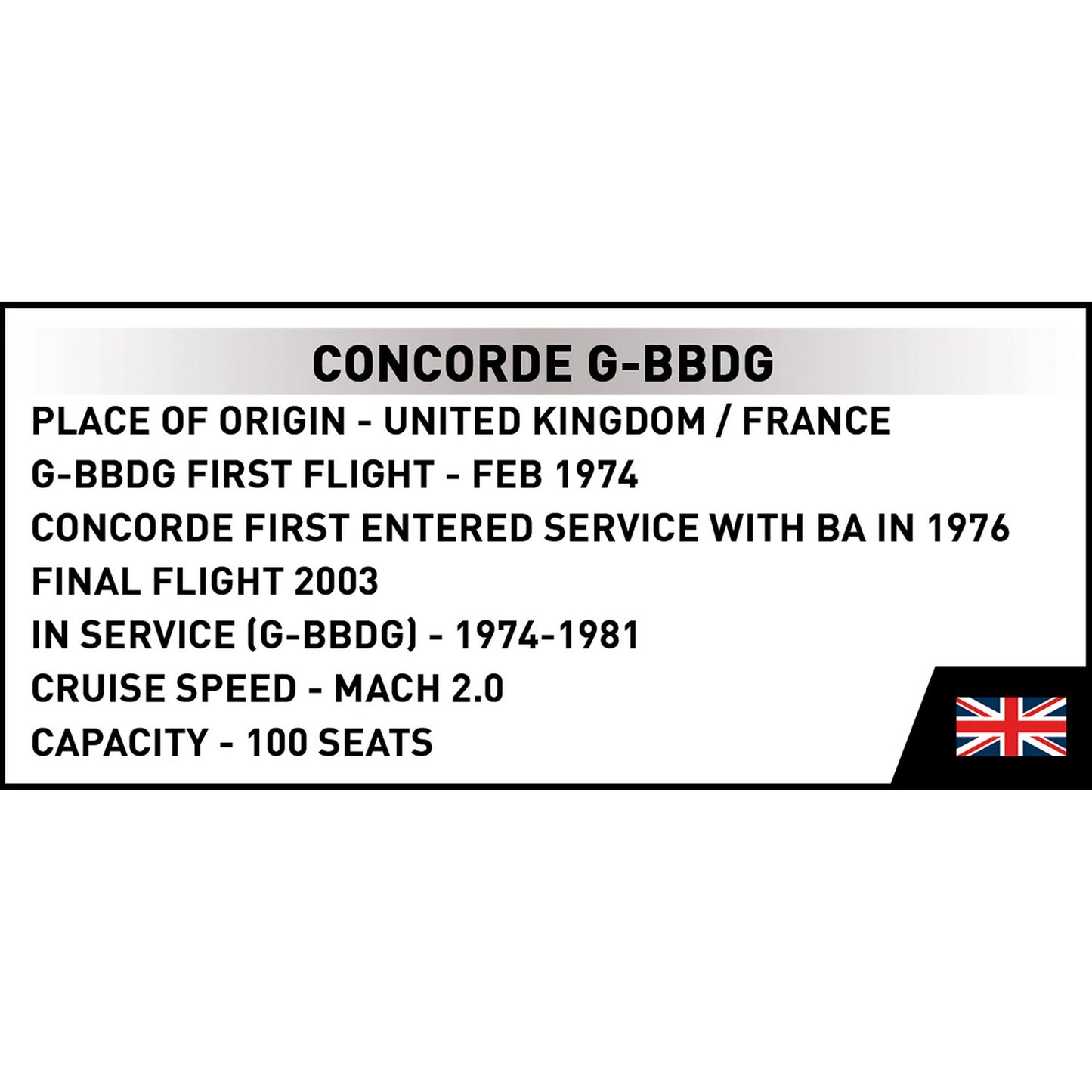 COBI Historical Collection CONCORDE Brooklands Museum Aircraft Building Set, 518-pieces