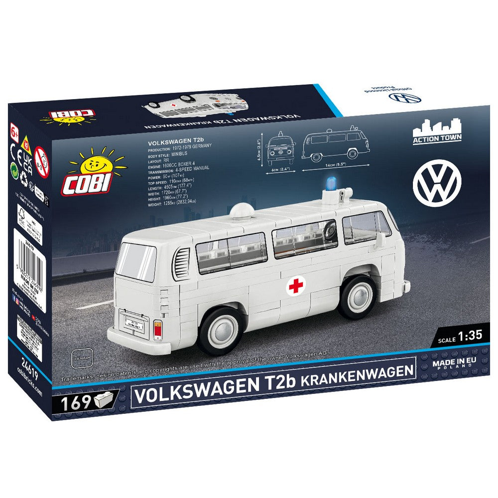 COBI Action Town Volkswagen T2B Krankenwagen Vehicle Building Set, 169 Pieces