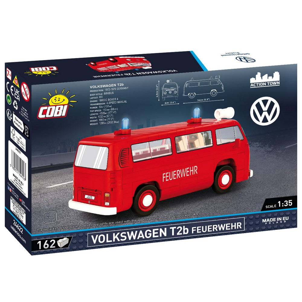 COBI Action Town Volkswagen T2B Feuerwehr Vehicle Building Set, 162 PIeces