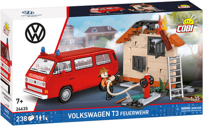 COBI Volkswagen FIRE - VW T3 Feuerwehr Vehicle Building Set, 238 Pieces