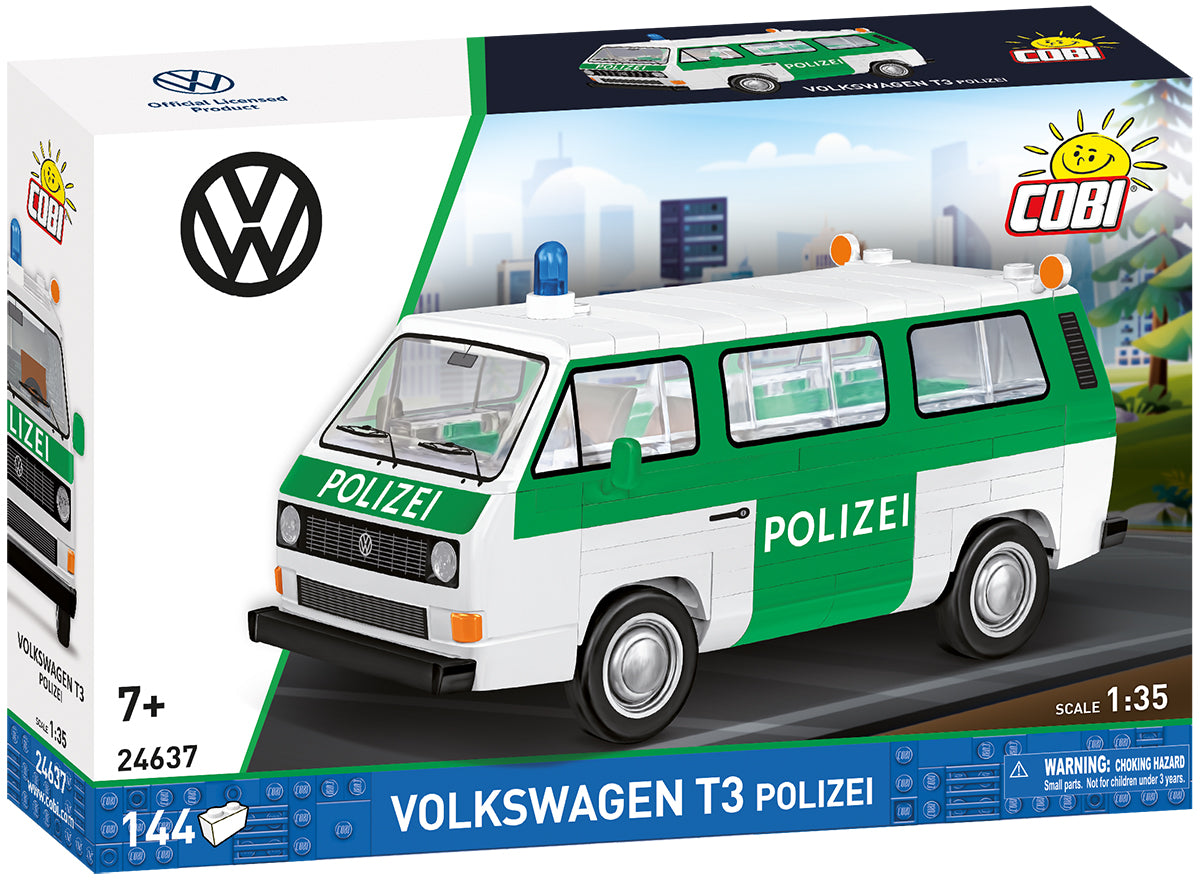 COBI Action Town Volkswagen T3 Police Bus Building Set, 144 Pieces
