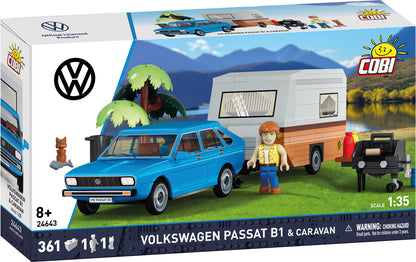 COBI Volkswagen Passat B1 with Caravan Building Set, 361 Pieces
