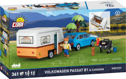 COBI Volkswagen Passat B1 with Caravan Building Set, 361 Pieces