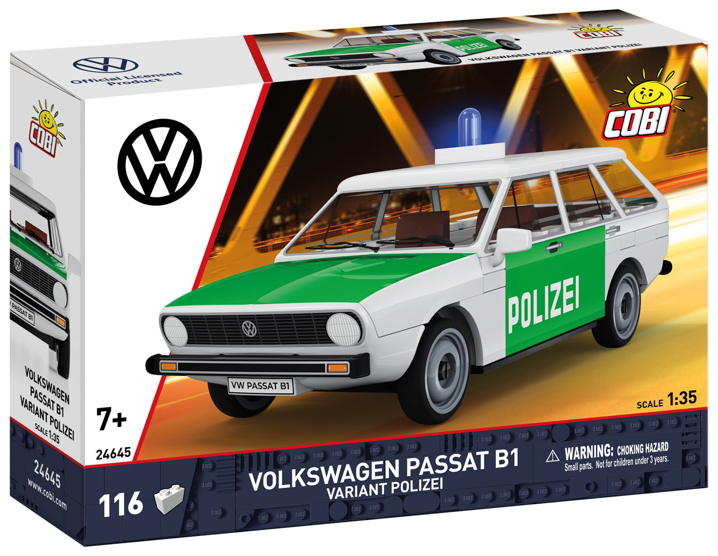 COBI Volkswagen Passat B1 Police Variant  Vehicle Building Set, 116 Pieces