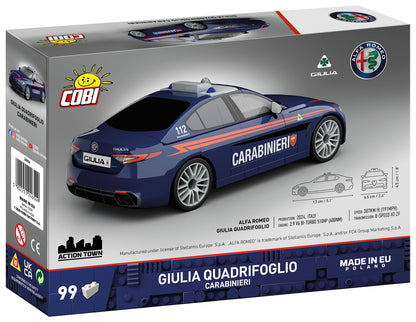 COBI Alfa Romeo Giulia Quadrifoglio, Carabinieri Vehicle Building Set, 99 Pieces