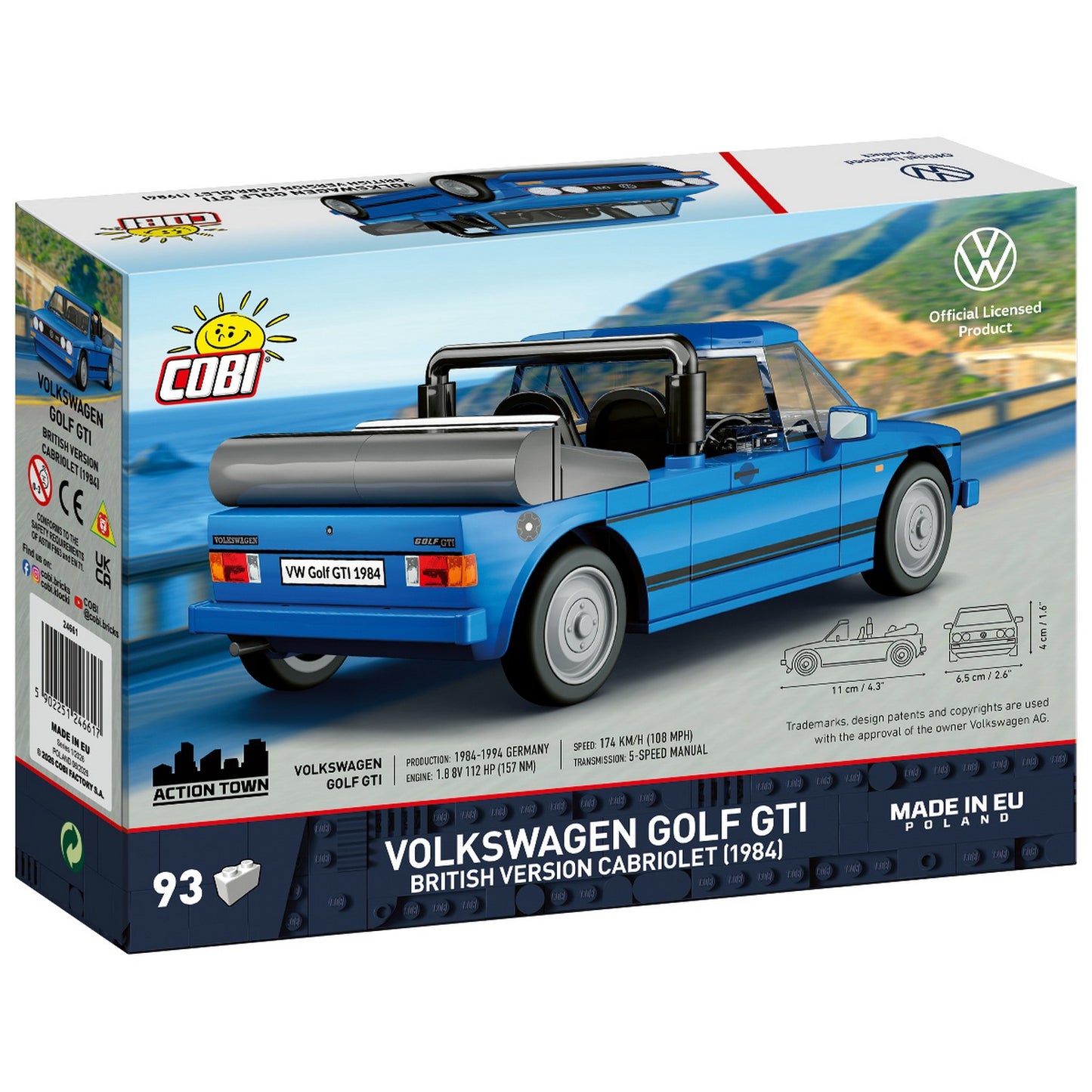 COBI Volkswagen Golf GTI British Version Cabriolet (1984) Building Set, 93-pieces