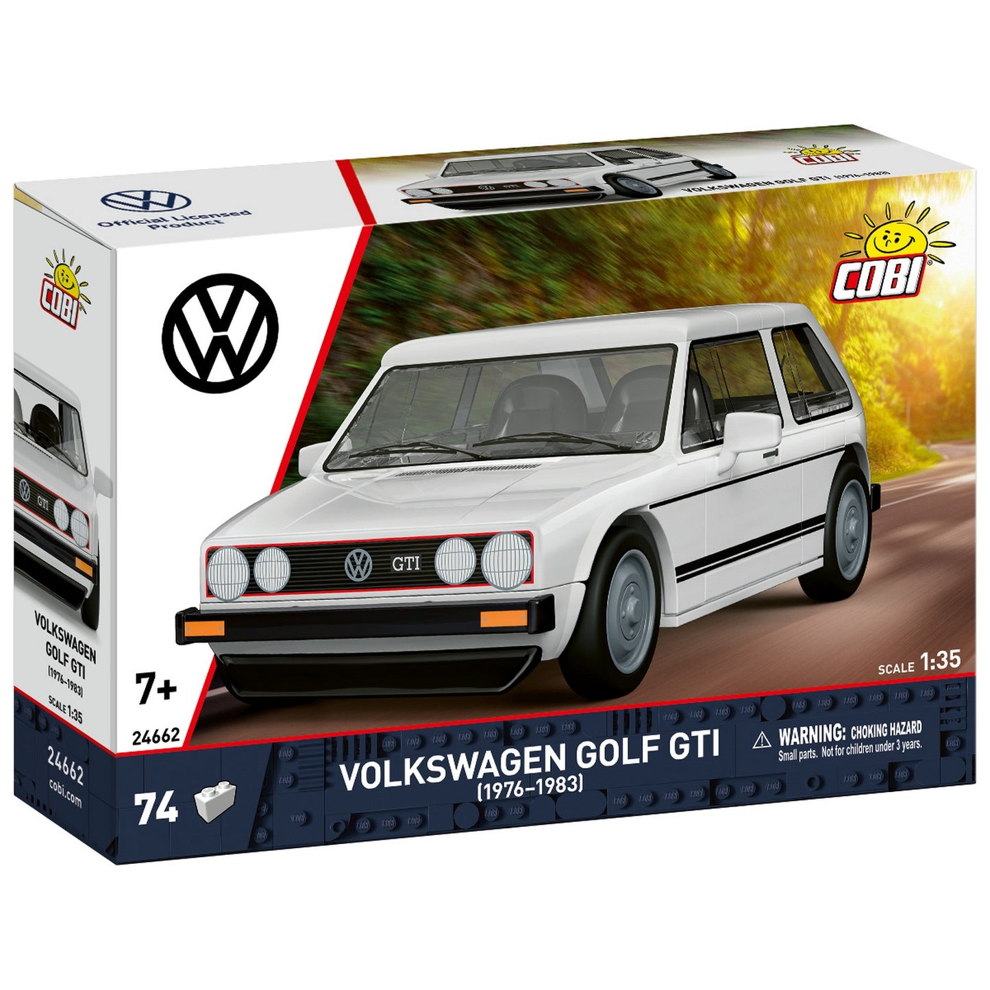 COBI Volkswagen White Golf GTI (1973-1983) Building Set, 74-pieces