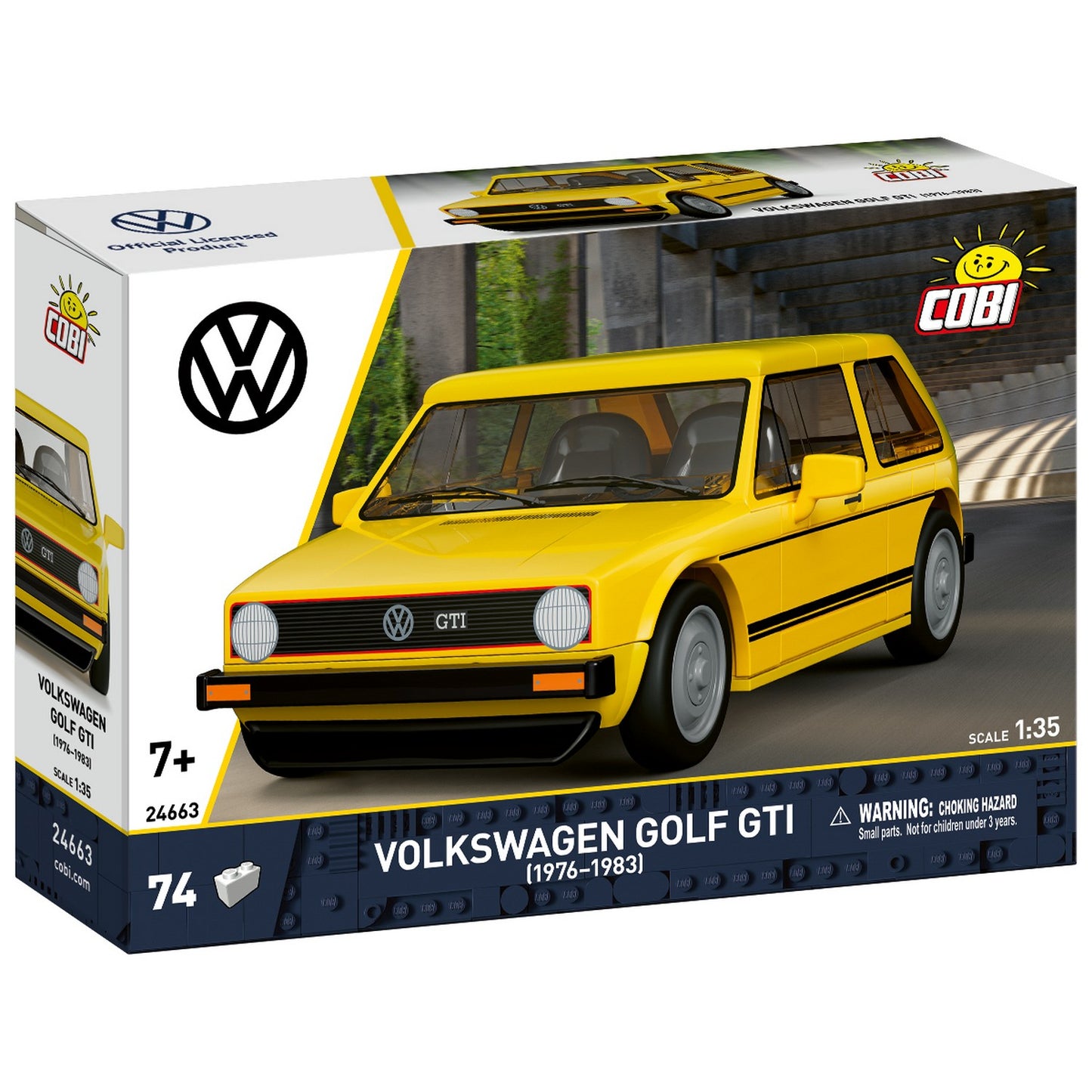 COBI Volkswagen Yellow Golf GTI (1973-1983) Building Set, 74-pieces