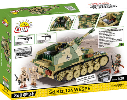 COBI Historical Collection WWII Sd.Kfz. 124 Wespe Tank Building Set, 855 Pieces