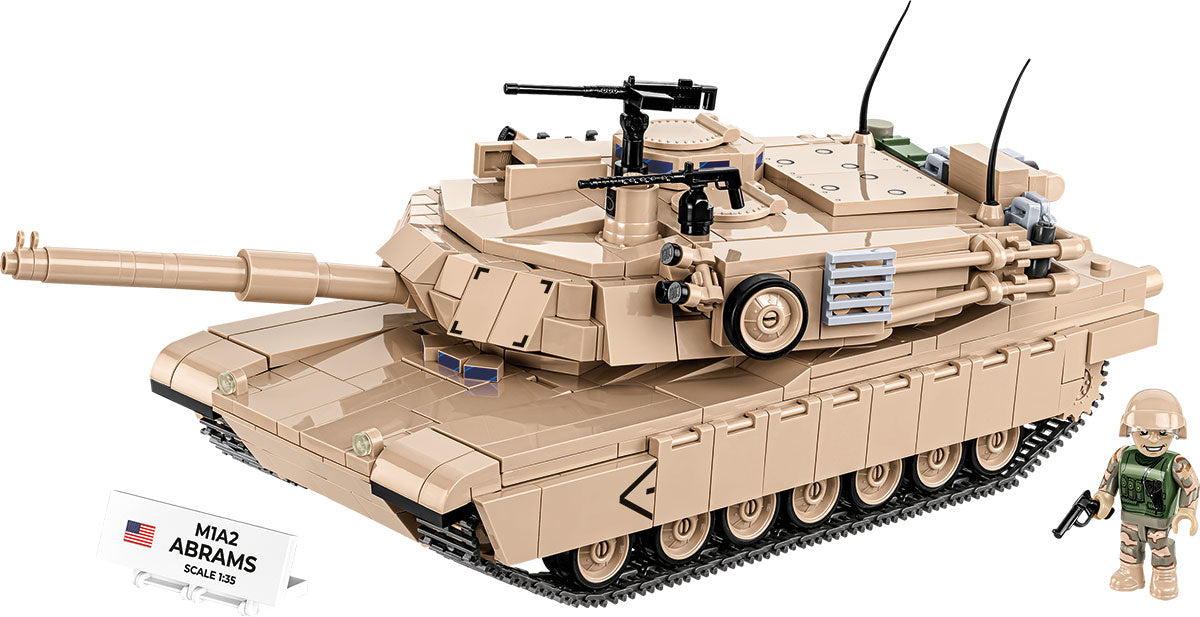 COBI Armed Forces M1A2 ABRAMS (US) Tank Building Set, 1025 Pieces