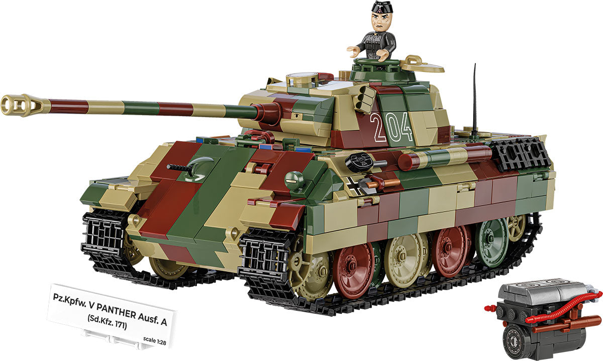COBI Historical Collection WWII PZ.KPFW. V Panther AUSF. A (SD.KFZ.171) Tank, 1157 Pieces