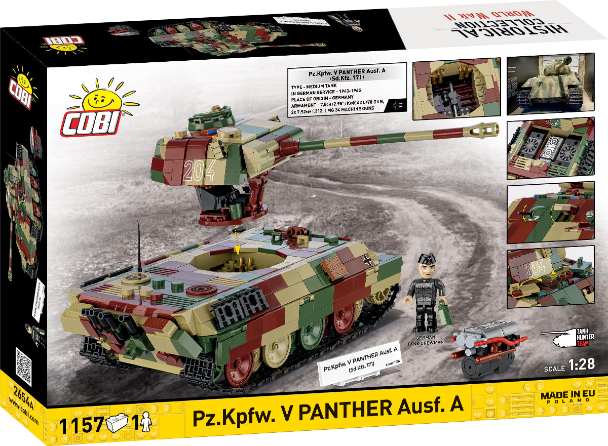 COBI Historical Collection WWII PZ.KPFW. V Panther AUSF. A (SD.KFZ.171) Tank, 1157 Pieces