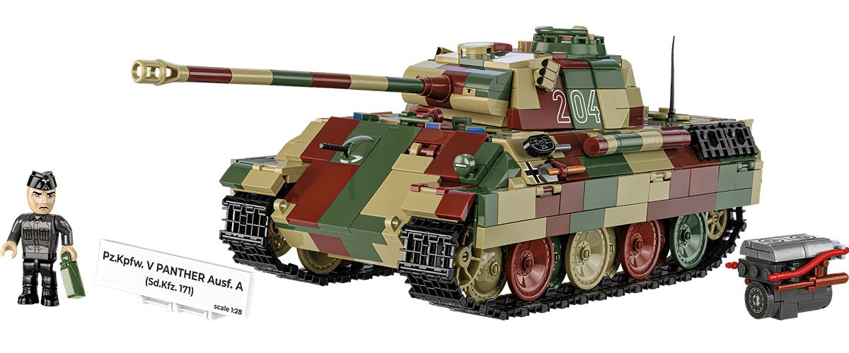 COBI Historical Collection WWII PZ.KPFW. V Panther AUSF. A (SD.KFZ.171) Tank, 1157 Pieces