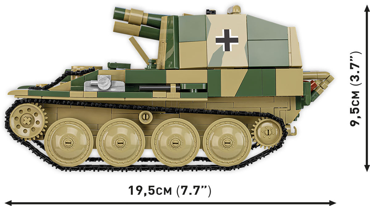 COBI Historical Collection WWII STURMPANZER 38(t) GRILLE Ausf. M Building Set, 720 Pieces