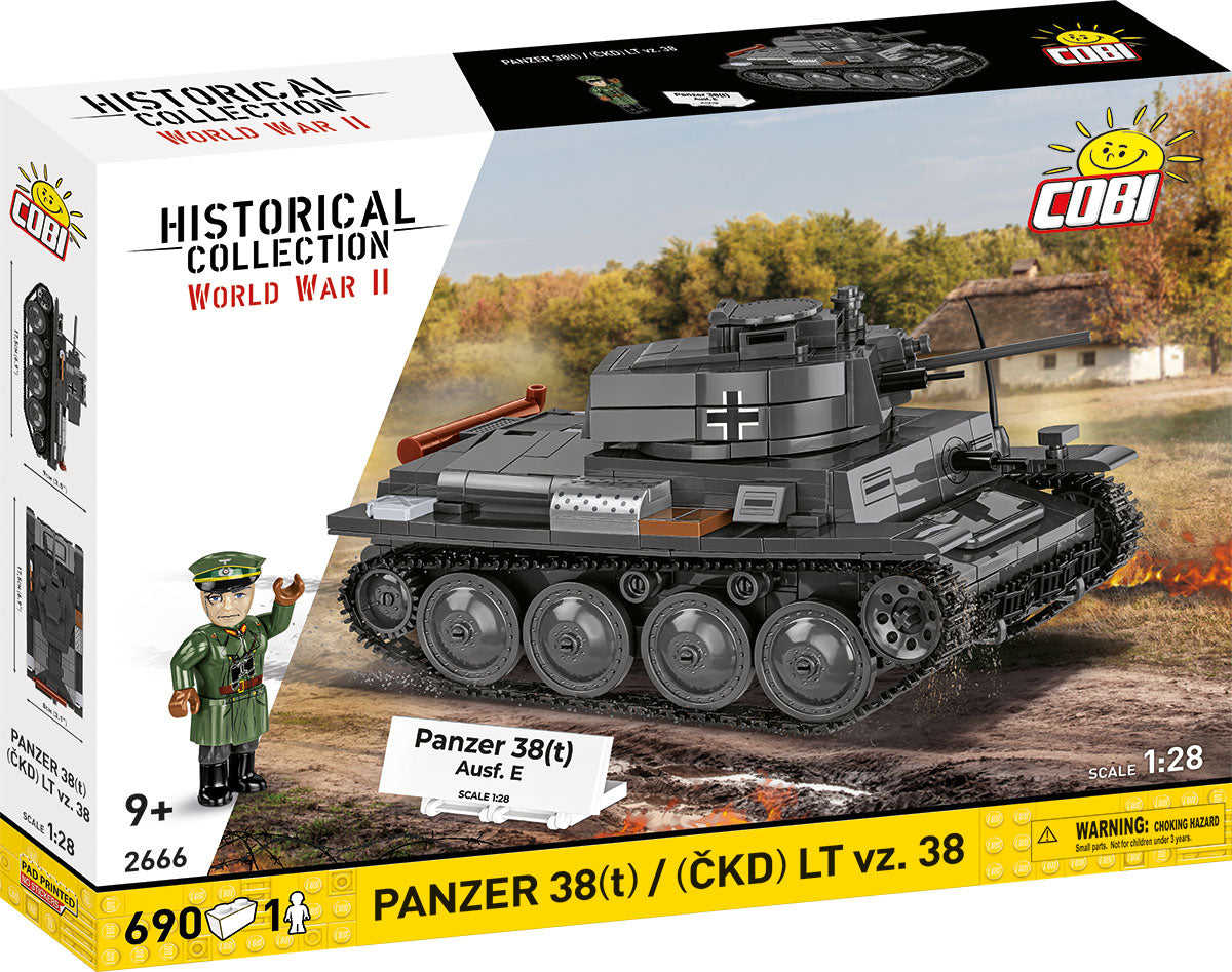 COBI Historical Collection WWII PANZER 38(t) / (CKD) LT vz. 38 2-in-1 Tank Building Set, 690 Pieces