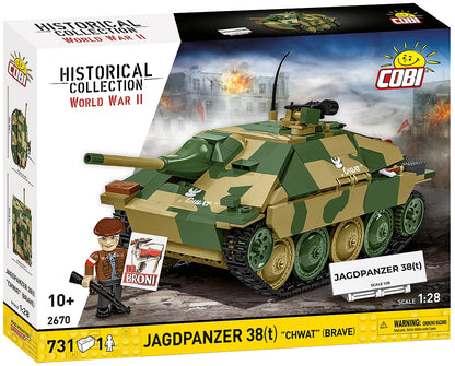COBI Historical Collection WWII Jagdpanzer 38 Hetzer "Chwat" (Brave) Tank Building Set, 731 Pieces