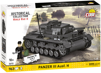 COBI Historical Collection WWII Panzer III Ausf. H Tank Building Set, 963-pieces