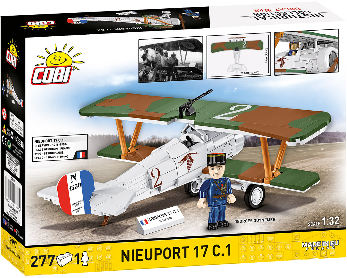 COBI Historical Collection Great War NIEUPORT 17 C.1 110 HP Aircraft Building Set, 277 Pieces