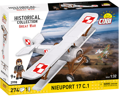 COBI Historical Collection Great War NIEUPORT 17 C.1 110 H.P. (Polish) Aircraft Building Set, 274 Pieces
