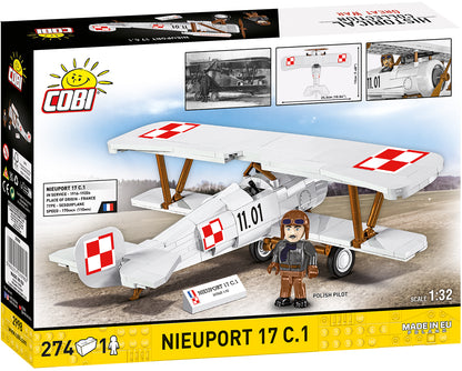COBI Historical Collection Great War NIEUPORT 17 C.1 110 H.P. (Polish) Aircraft Building Set, 274 Pieces