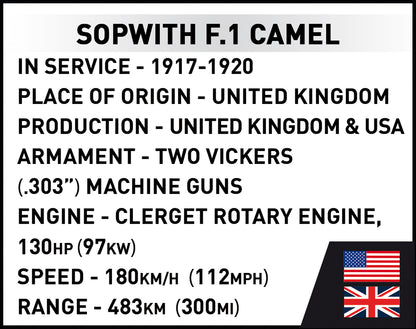 COBI Sopwith F.1 Camel, 1:32 Scale, 186 Pieces, Collector's model