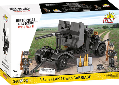 COBI Historical Collection WWII 8.8 cm Flak 18 with Carriage Building Set, 360 Pieces
