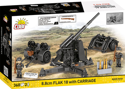 COBI Historical Collection WWII 8.8 cm Flak 18 with Carriage Building Set, 360 Pieces