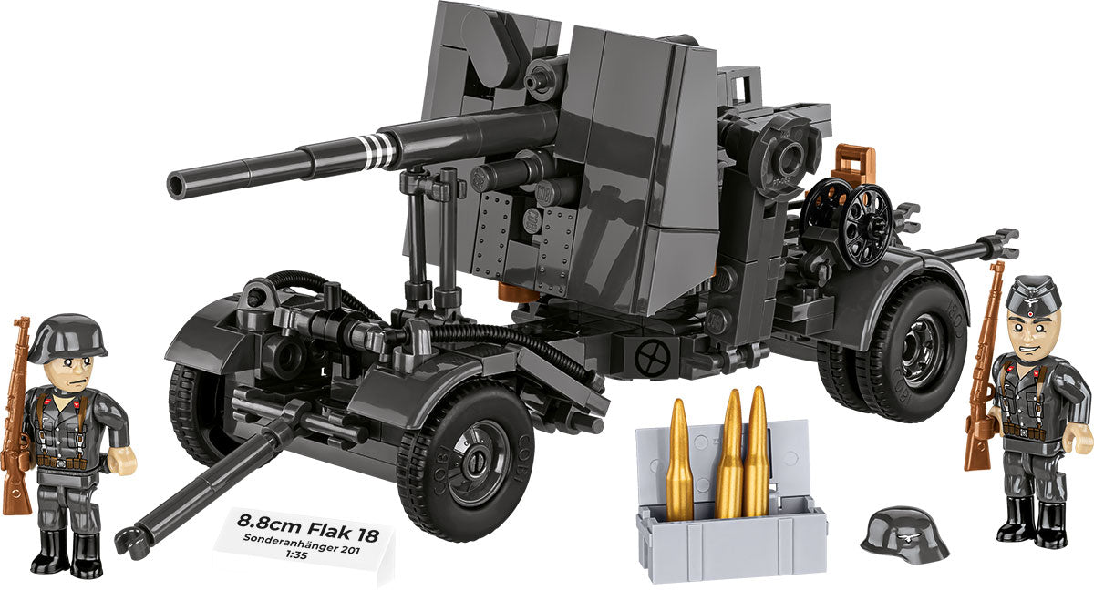 COBI Historical Collection WWII 8.8 cm Flak 18 with Carriage Building Set, 360 Pieces