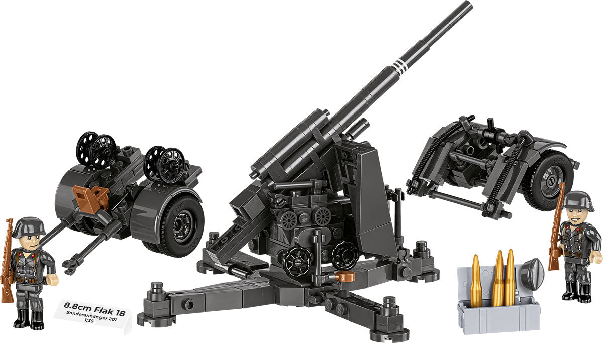 COBI Historical Collection WWII 8.8 cm Flak 18 with Carriage Building Set, 360 Pieces