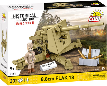 COBI Historical Collection WWII 8.8 cm Flak 18 (DAK) Cannon Building Set, 232 Pieces