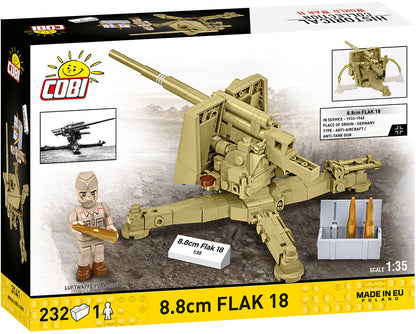 COBI Historical Collection WWII 8.8 cm Flak 18 (DAK) Cannon Building Set, 232 Pieces