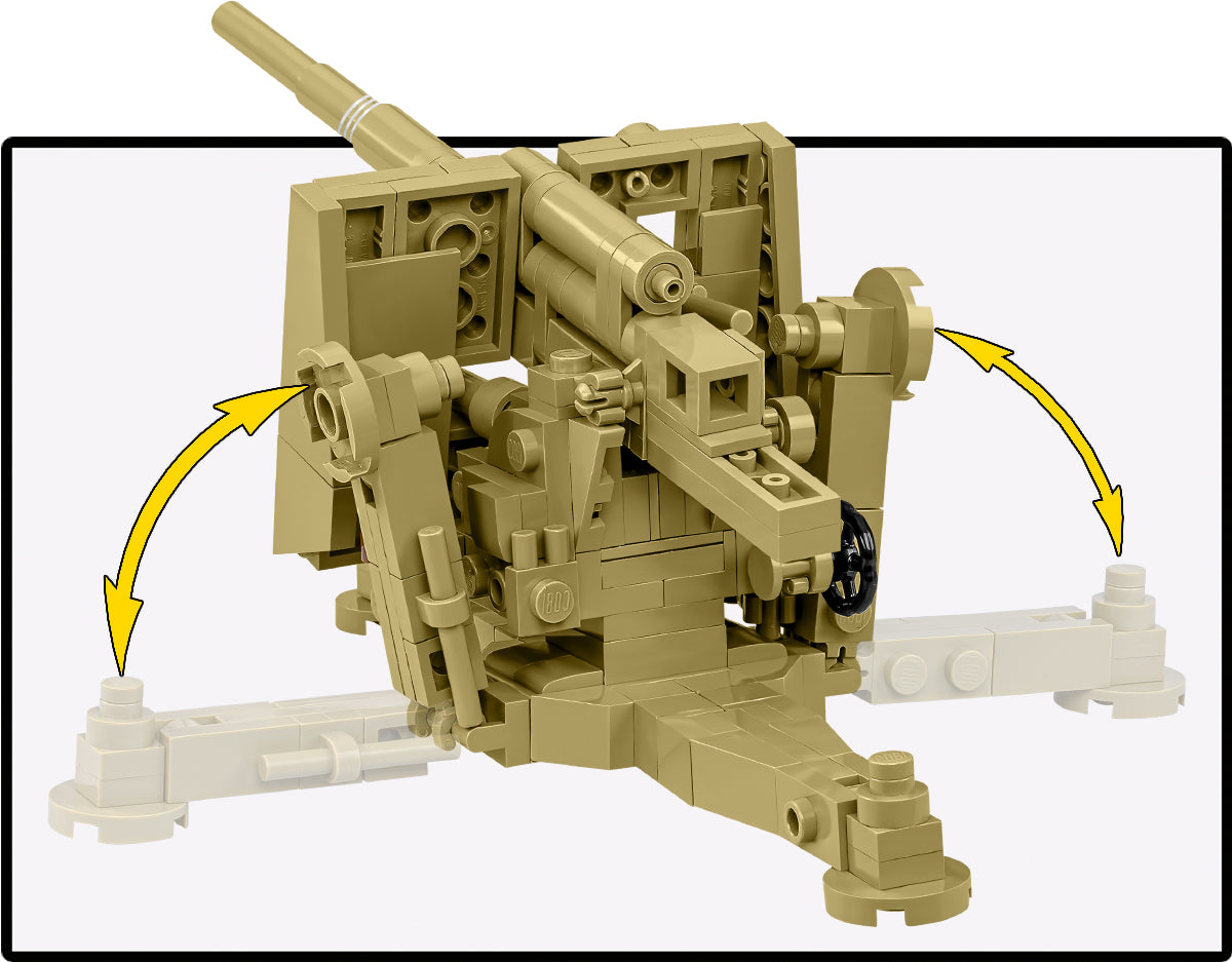 COBI Historical Collection WWII 8.8 cm Flak 18 (DAK) Cannon Building Set, 232 Pieces