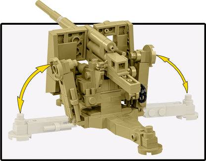 COBI Historical Collection WWII 8.8 cm Flak 18 (DAK) Cannon Building Set, 232 Pieces