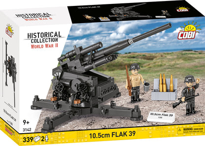 COBI Historical Collection WWII 10.5 cm FLAK 39 Anti-Aircraft Gun Building Set, 339 Pieces