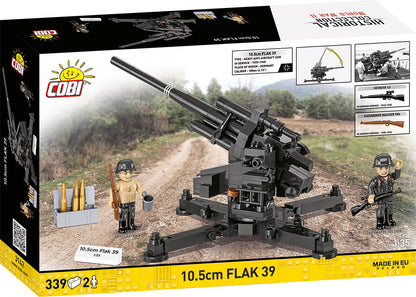 COBI Historical Collection WWII 10.5 cm FLAK 39 Anti-Aircraft Gun Building Set, 339 Pieces