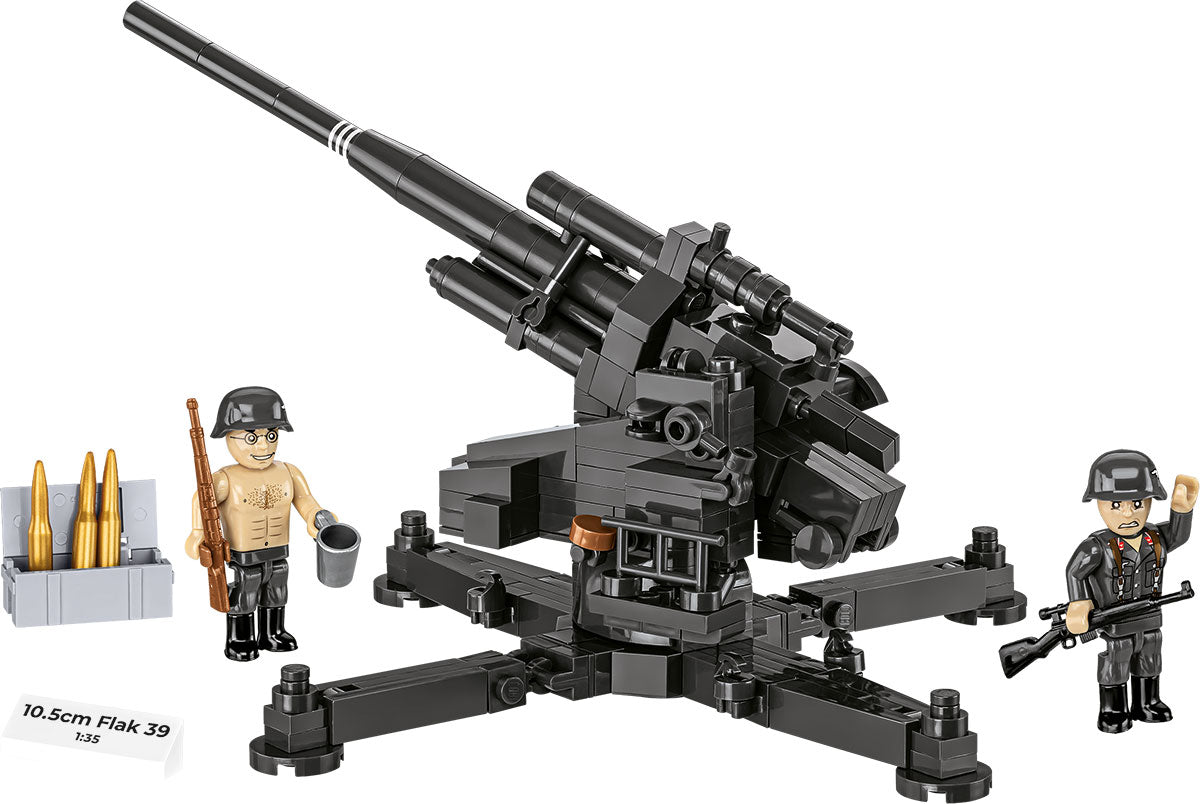 COBI Historical Collection WWII 10.5 cm FLAK 39 Anti-Aircraft Gun Building Set, 339 Pieces