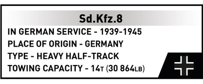 COBI Historical Collection WWII Sd.Kfz. 8 towing 8.8cm FLAK 36 Building Set, 975 Pieces