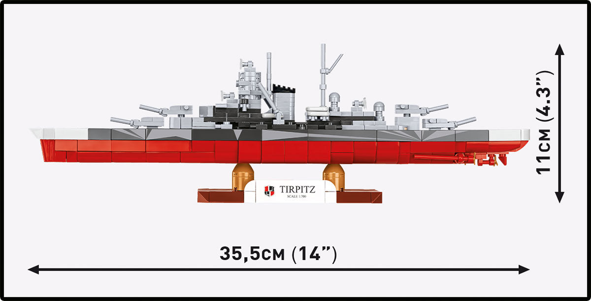 COBI Historical Collection WWII Battleship Tirpitz Building Set, 593 Pieces