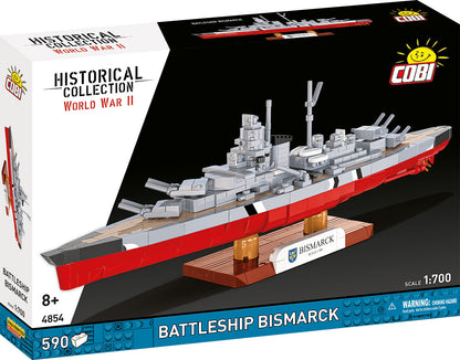 COBI Historical Collection WWII Battleship Bismarck Building Set, 590 Pieces