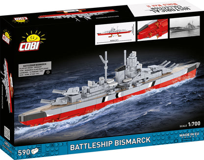 COBI Historical Collection WWII Battleship Bismarck Building Set, 590 Pieces