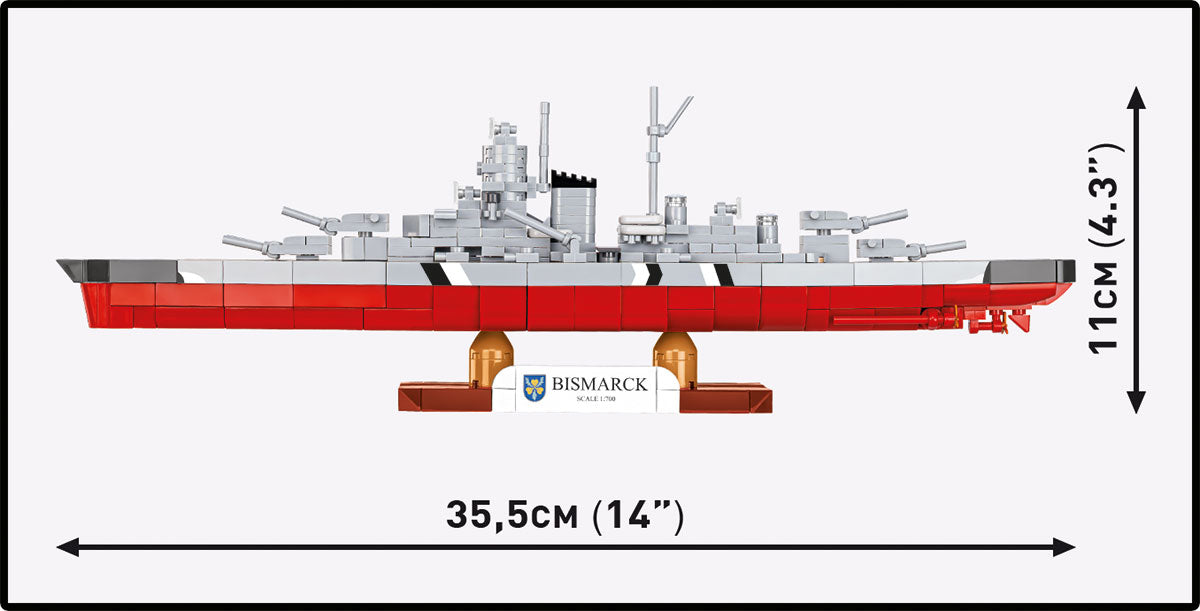 COBI Historical Collection WWII Battleship Bismarck Building Set, 590 Pieces