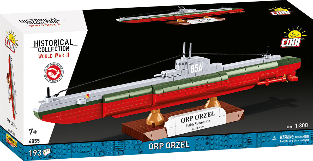 COBI Historical Collection WWII Polish Submarine ORP Orzel Building Set, 193 Pieces