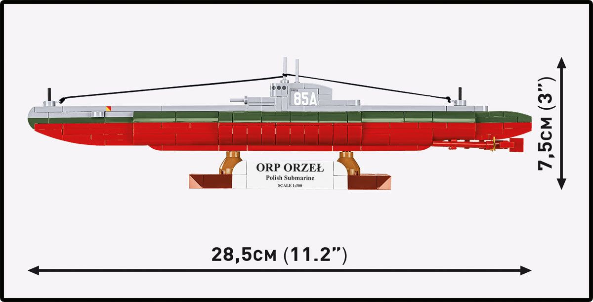 COBI Historical Collection WWII Polish Submarine ORP Orzel Building Set, 193 Pieces