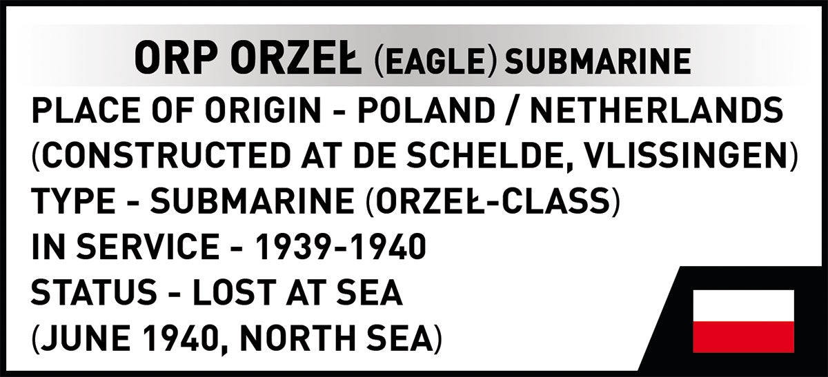 COBI Historical Collection WWII Polish Submarine ORP Orzel Building Set, 193 Pieces