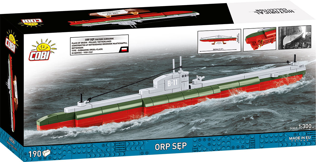 COBI Historical Collection WWII Polish Submarine ORP Sep Building Set, 190 Pieces