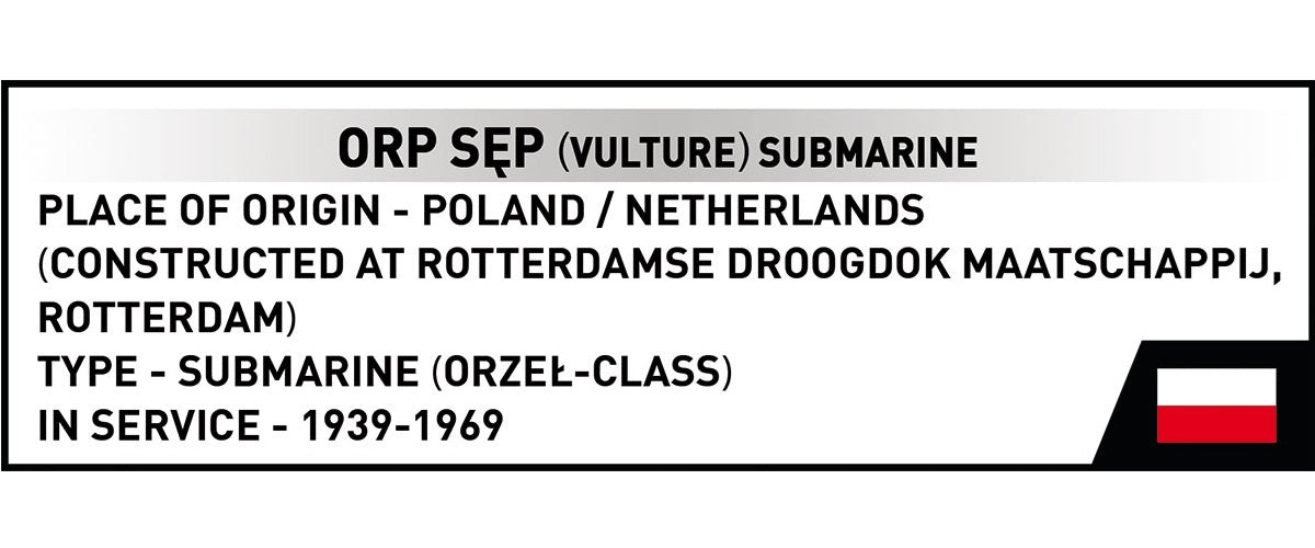 COBI Historical Collection WWII Polish Submarine ORP Sep Building Set, 190 Pieces